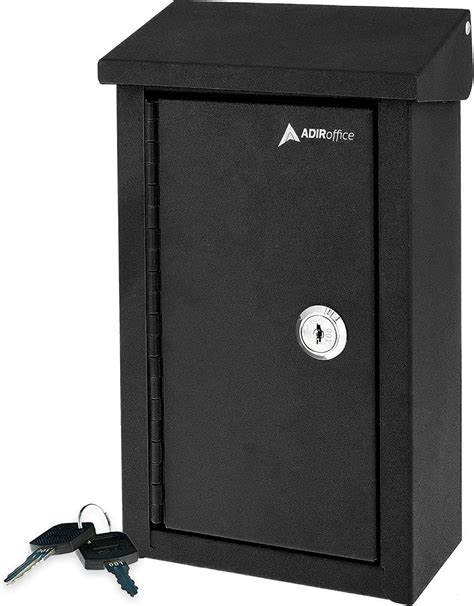 adiroffice black free-standing steel secured parcel drop box|AdirOffice Ground Mount Black Metal Standard Lockable Mailbox.